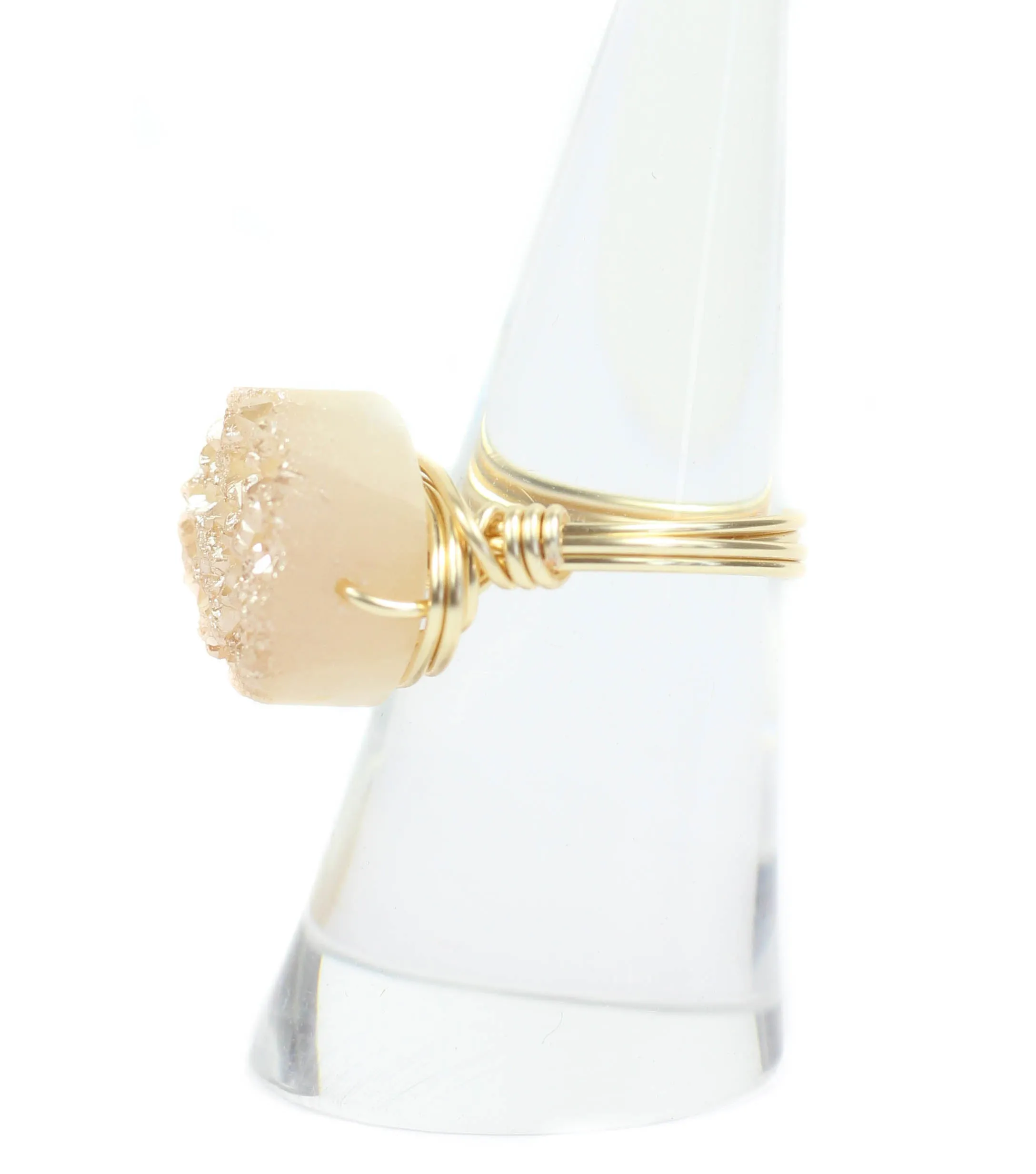 Round Champagne Druzy Ring sold by Bourbon and Bowties product image thumbnail 3