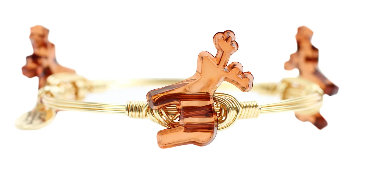 The Brown Reindeer Bangle Bracelet made by Bourbon and Bowties