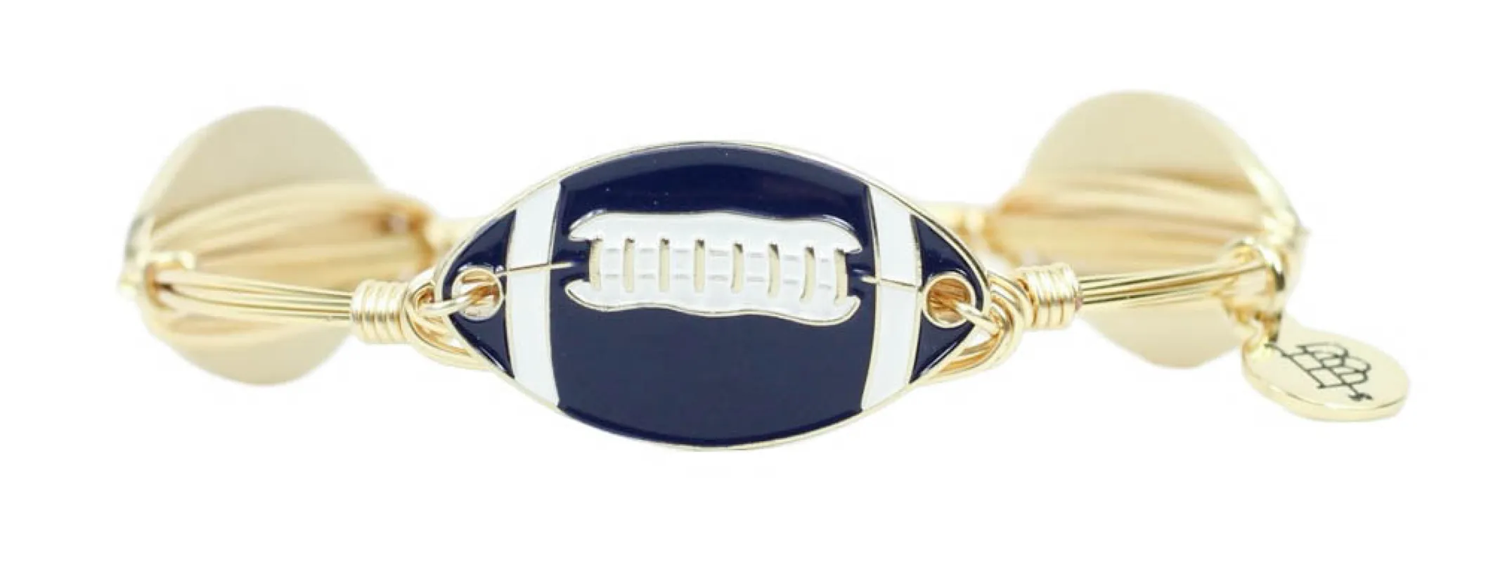 The Football Bangle Bracelet - Navy sold by Bourbon and Bowties