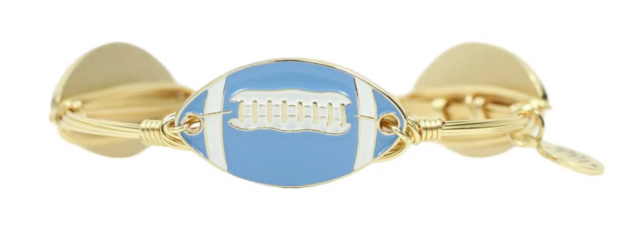 The Football Bangle Bracelet - Light Blue sold by Bourbon and Bowties