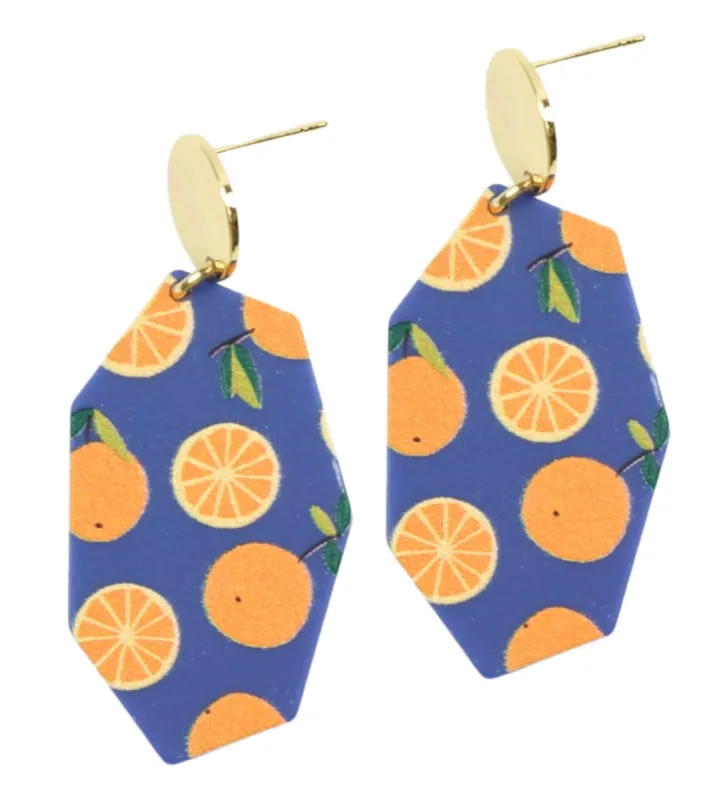The Orange Slice Earring sold by Bourbon and Bowties