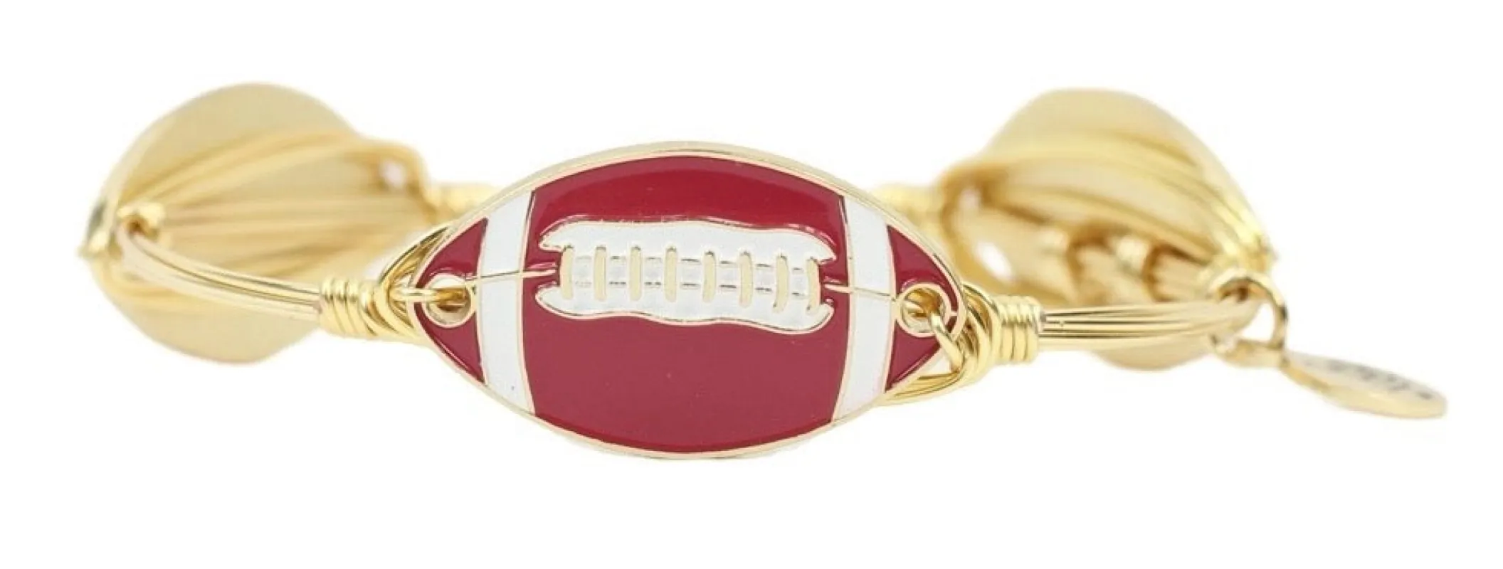 The Football Bangle Bracelet - Crimson sold by Bourbon and Bowties