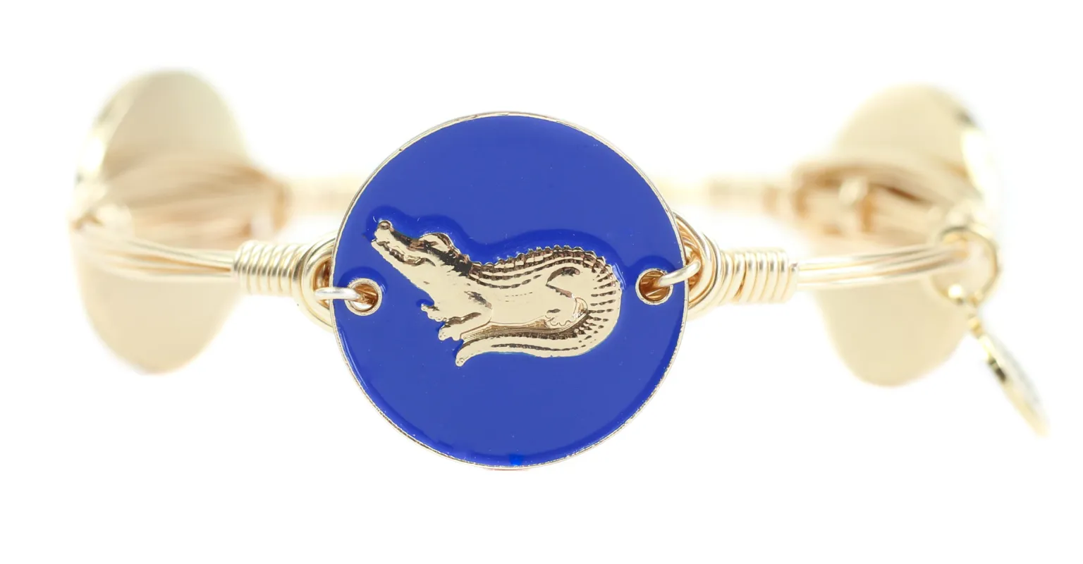 The Blue Alligator Bangle Bracelet sold by Bourbon and Bowties