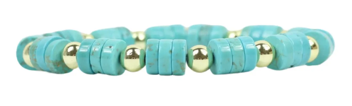 Shelby Stretch Bracelet - Turquoise Slice sold by Bourbon and Bowties
