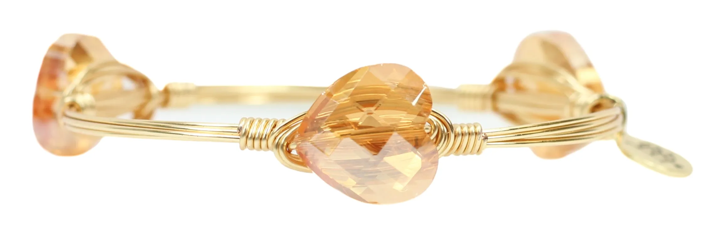 Gold Heart Bangle Bracelet sold by Bourbon and Bowties