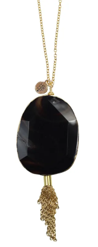 Agate Tassel Necklace 2 sold by Bourbon and Bowties