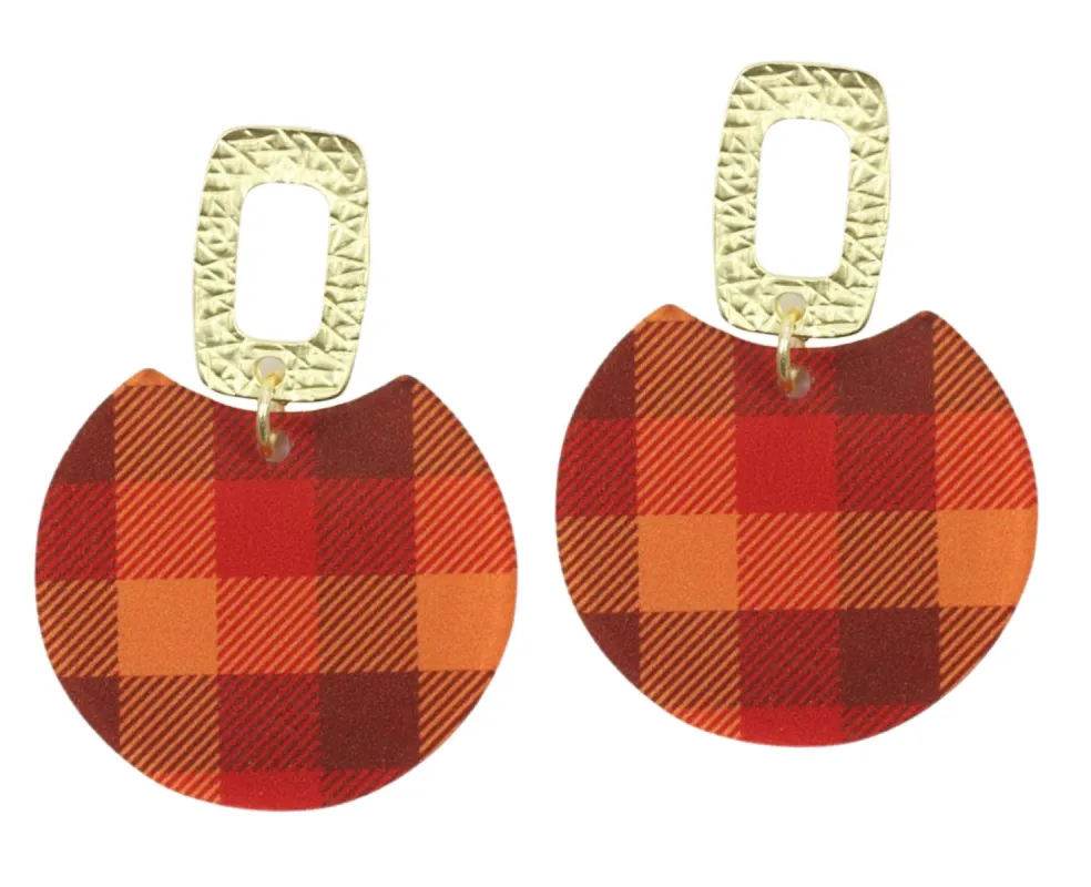 The Leighton Earring - Fall Plaid sold by Bourbon and Bowties