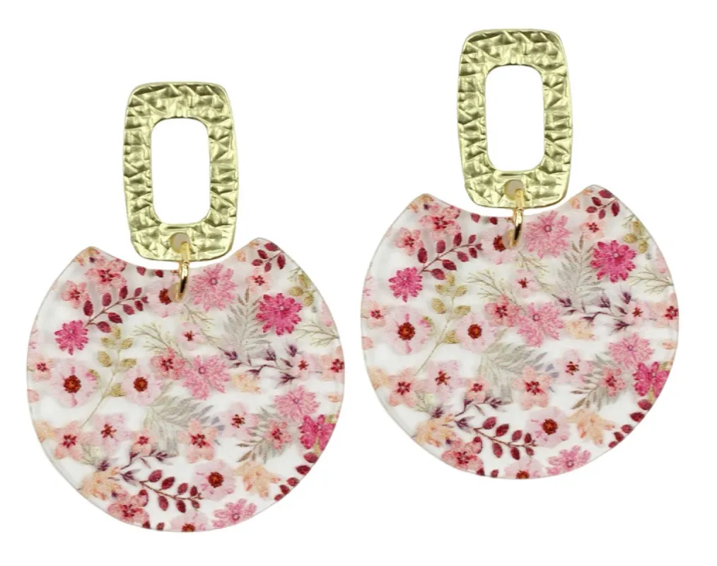 The Leighton Earring - Dusty Pink Floral sold by Bourbon and Bowties