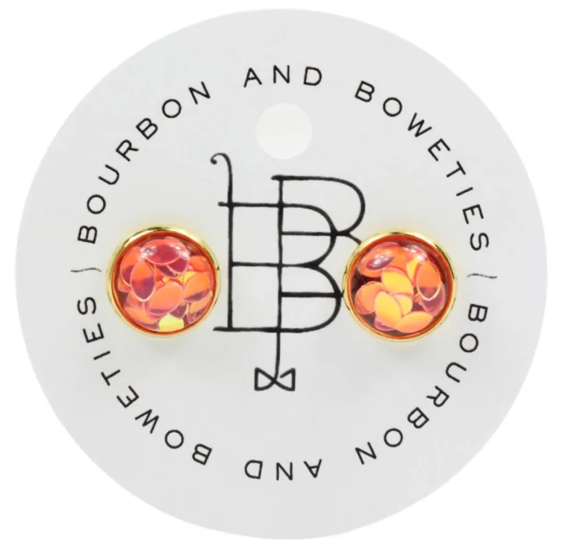 The Stella Stud Earring - Coral sold by Bourbon and Bowties