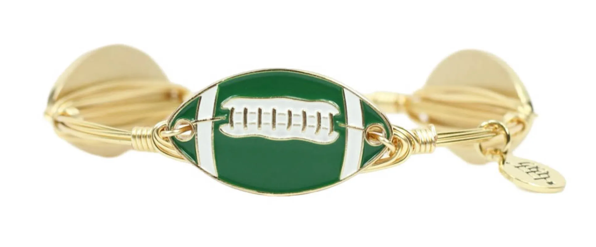 The Football Bangle Bracelet - Green sold by Bourbon and Bowties