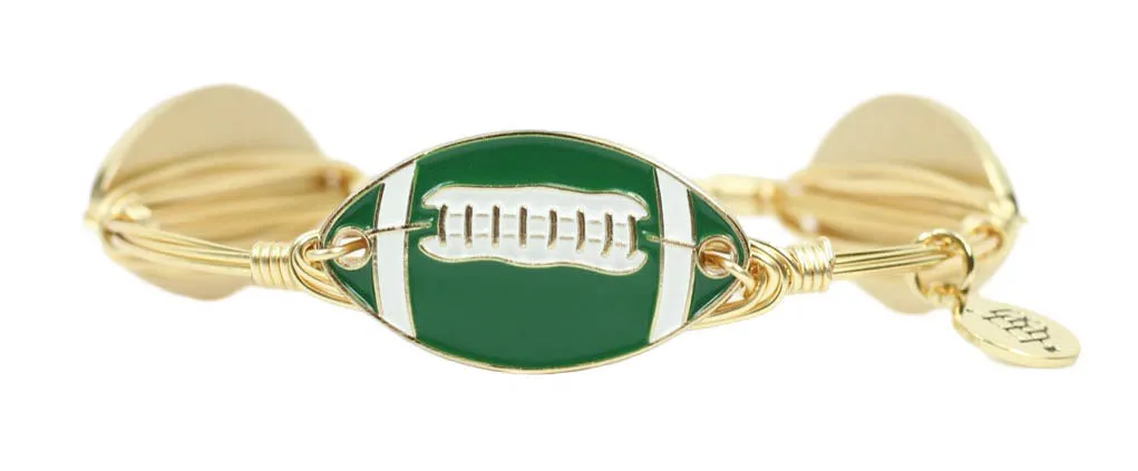 The Football Bangle Bracelet - Green sold by Bourbon and Bowties