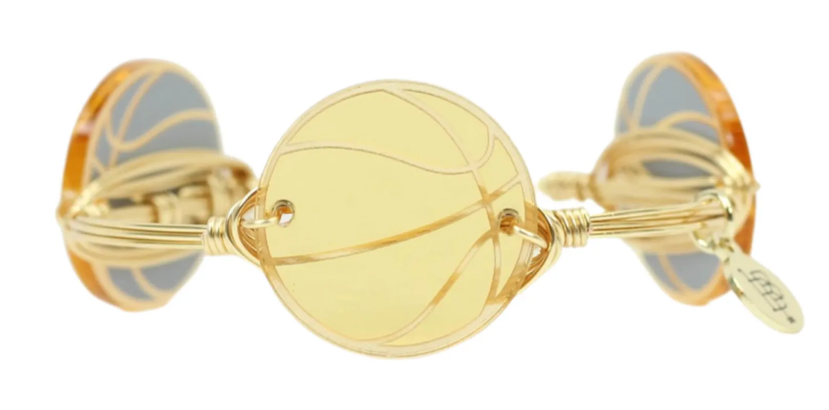 The Gold Basketball Bangle Bracelet sold by Bourbon and Bowties