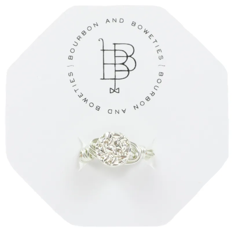 Silver Metallic Ring on Silver sold by Bourbon and Bowties