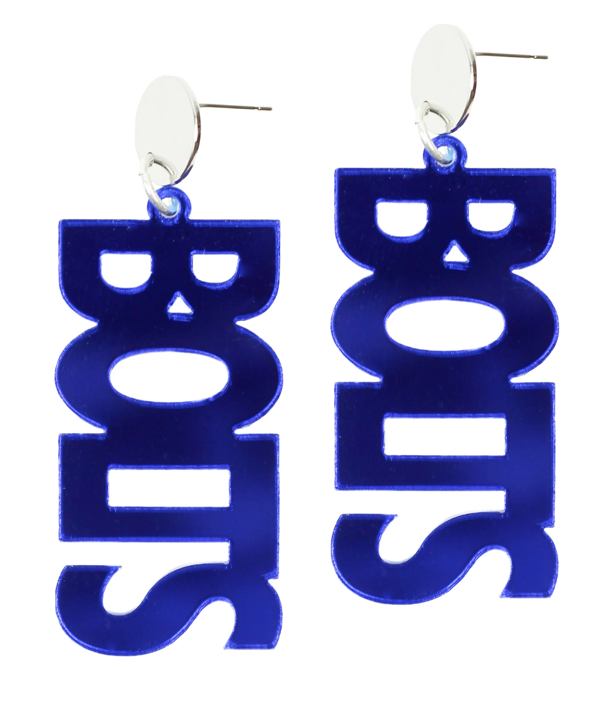 Bolts Acrylic Earring - Blue Mirrored sold by Bourbon and Bowties