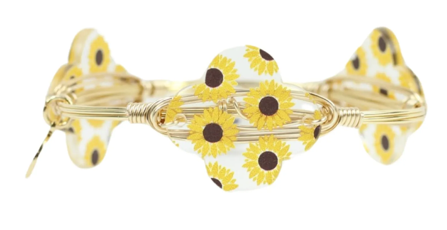 Sunflower Fields Bangle Bracelet sold by Bourbon and Bowties