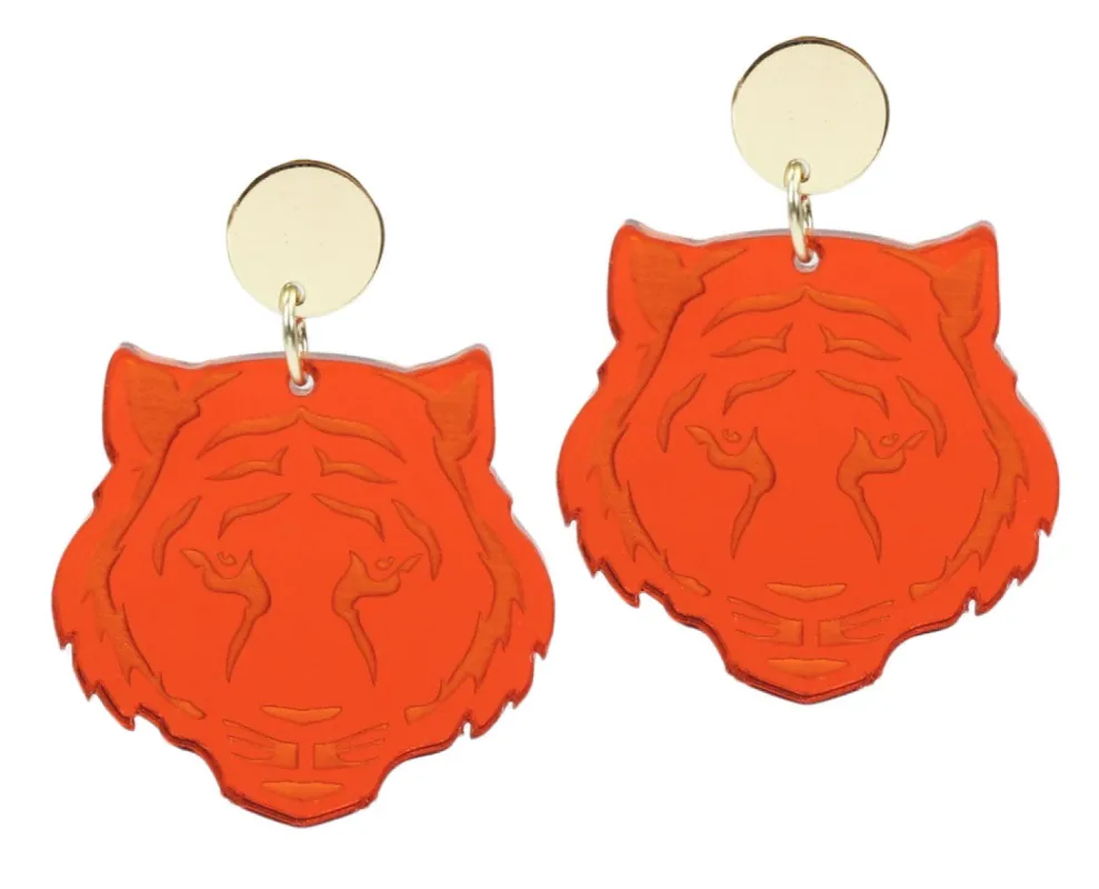 Orange Tiger Earring sold by Bourbon and Bowties