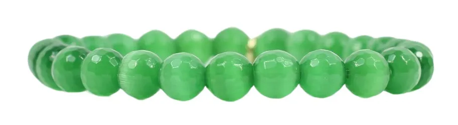 Stacker Stretch Bracelet - Green Cat's Eye sold by Bourbon and Bowties