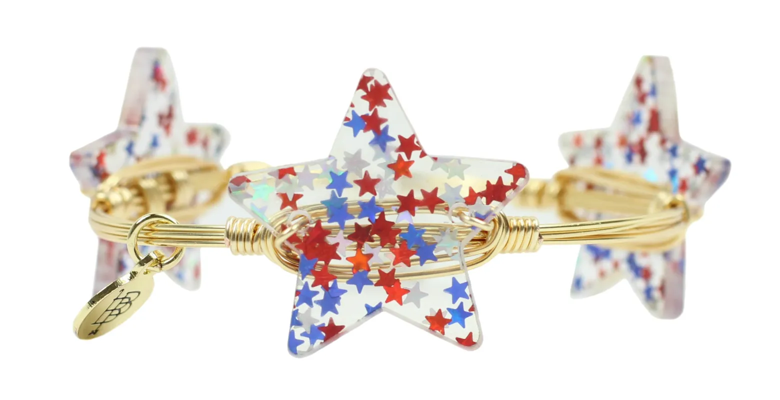 Party in the USA Star Bangle Bracelet sold by Bourbon and Bowties