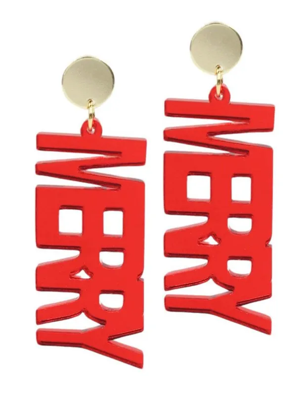 Merry Earring - Red Mirror sold by Bourbon and Bowties