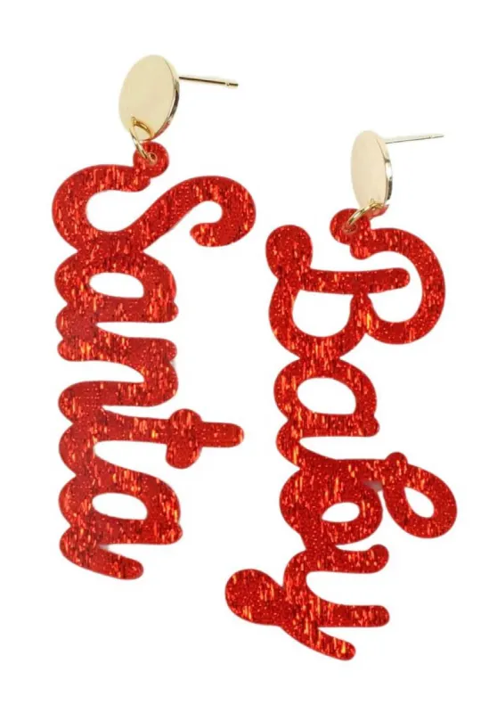 Santa Baby Earring sold by Bourbon and Bowties