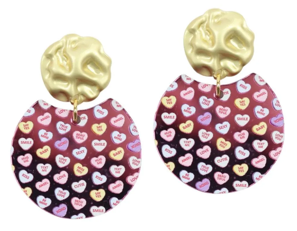 The Oakley Earring - Convo Hearts sold by Bourbon and Bowties