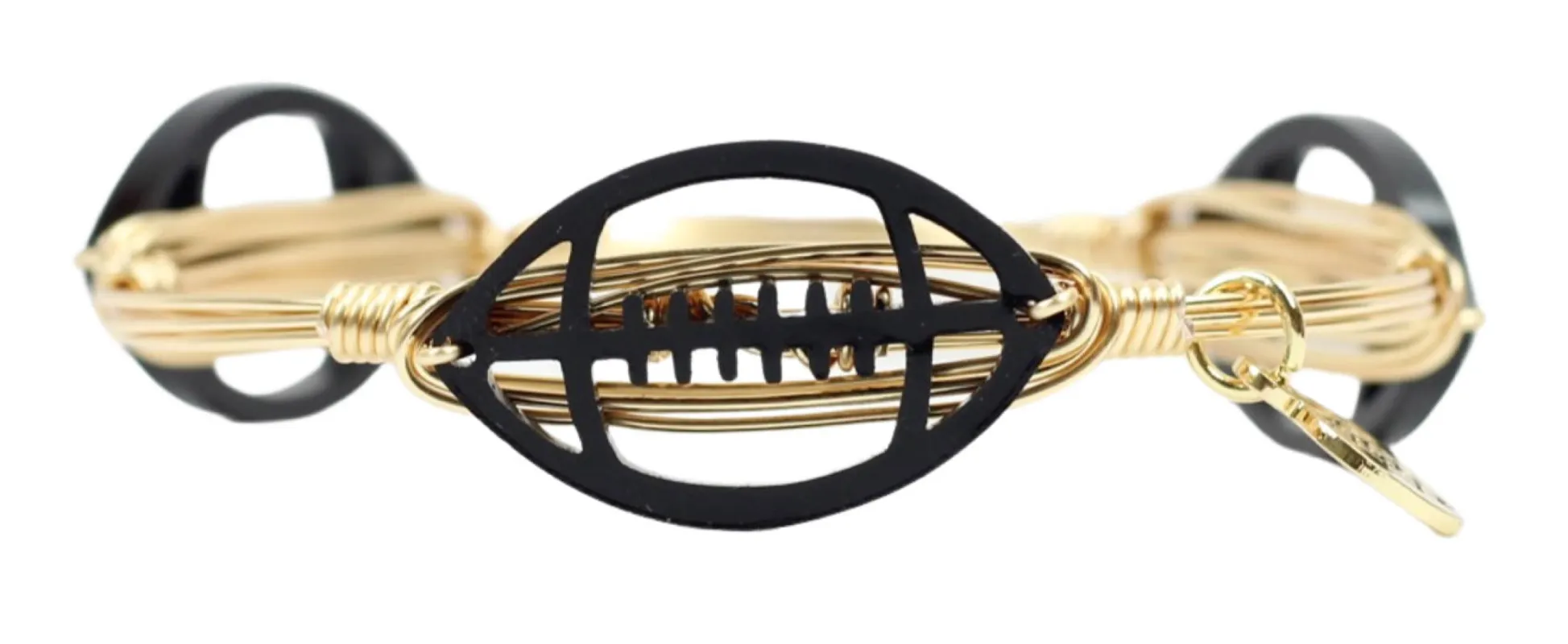 The Acrylic Football Bangle Bracelet - Black sold by Bourbon and Bowties