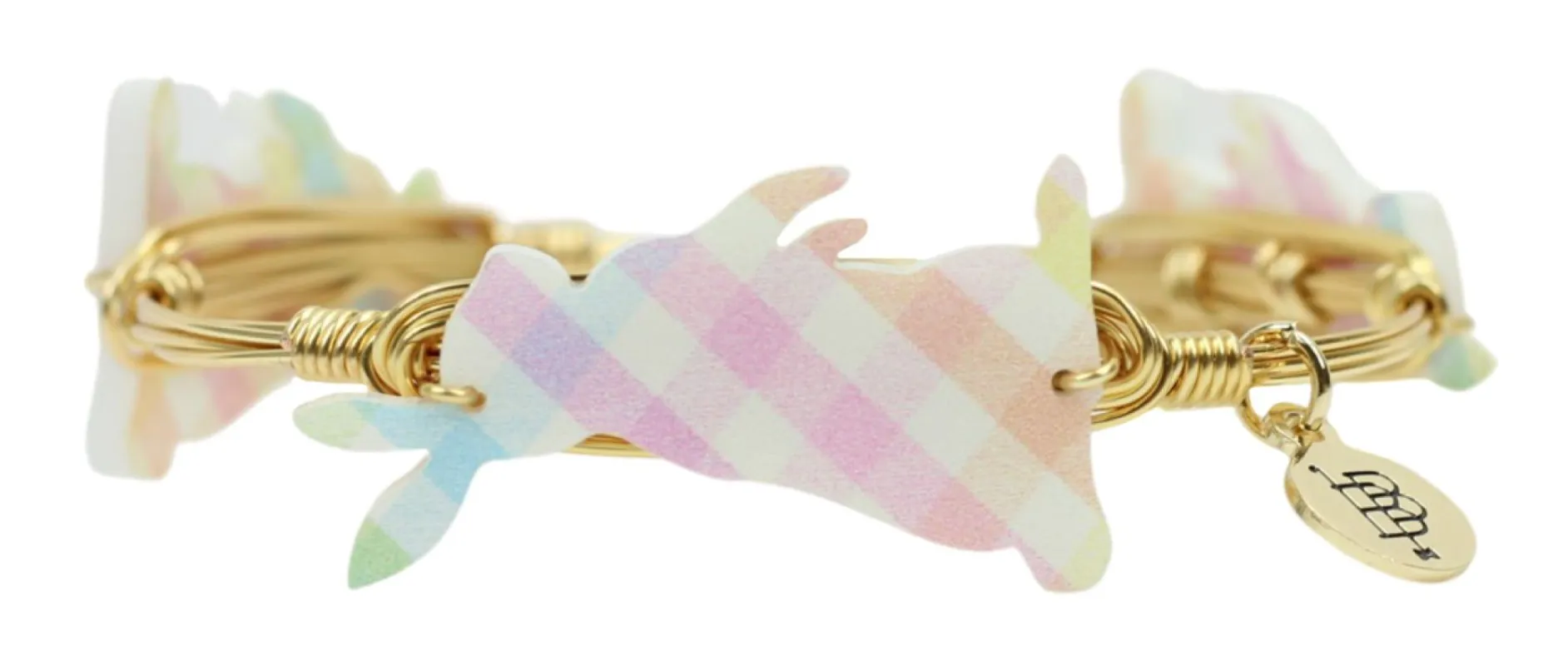 The Plaid Bunny Bangle Bracelet sold by Bourbon and Bowties