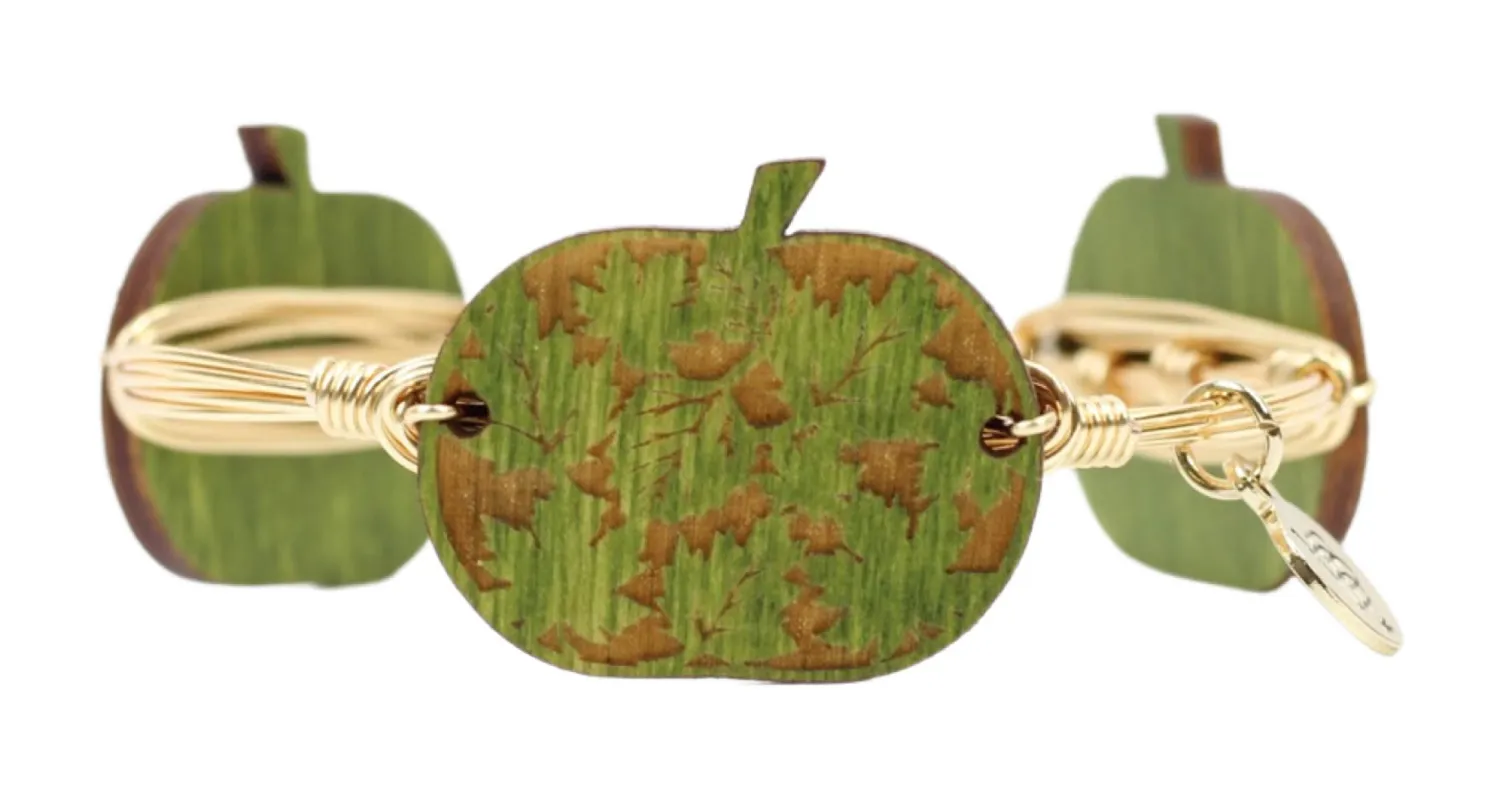 Green Leaves Pumpkin Bangle Bracelet sold by Bourbon and Bowties