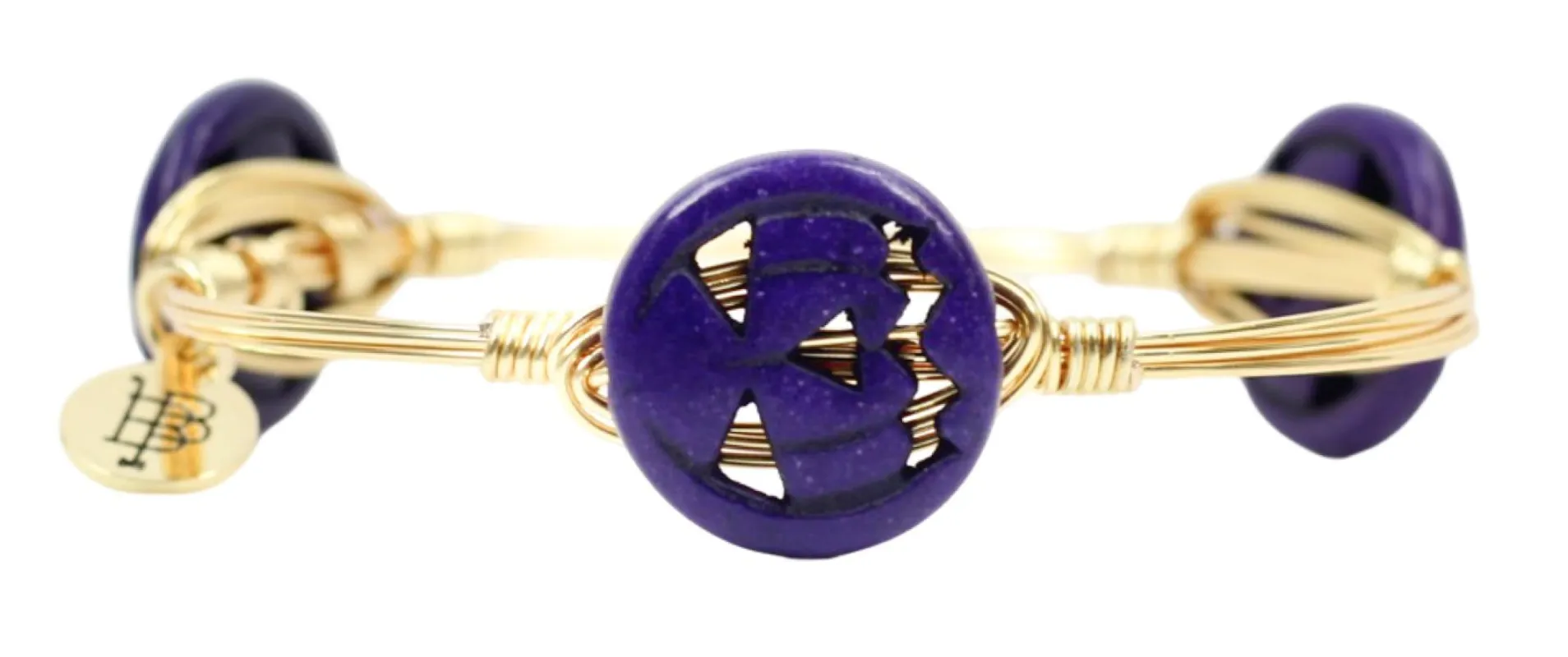 Purple Jack O Lantern Bangle Bracelet sold by Bourbon and Bowties