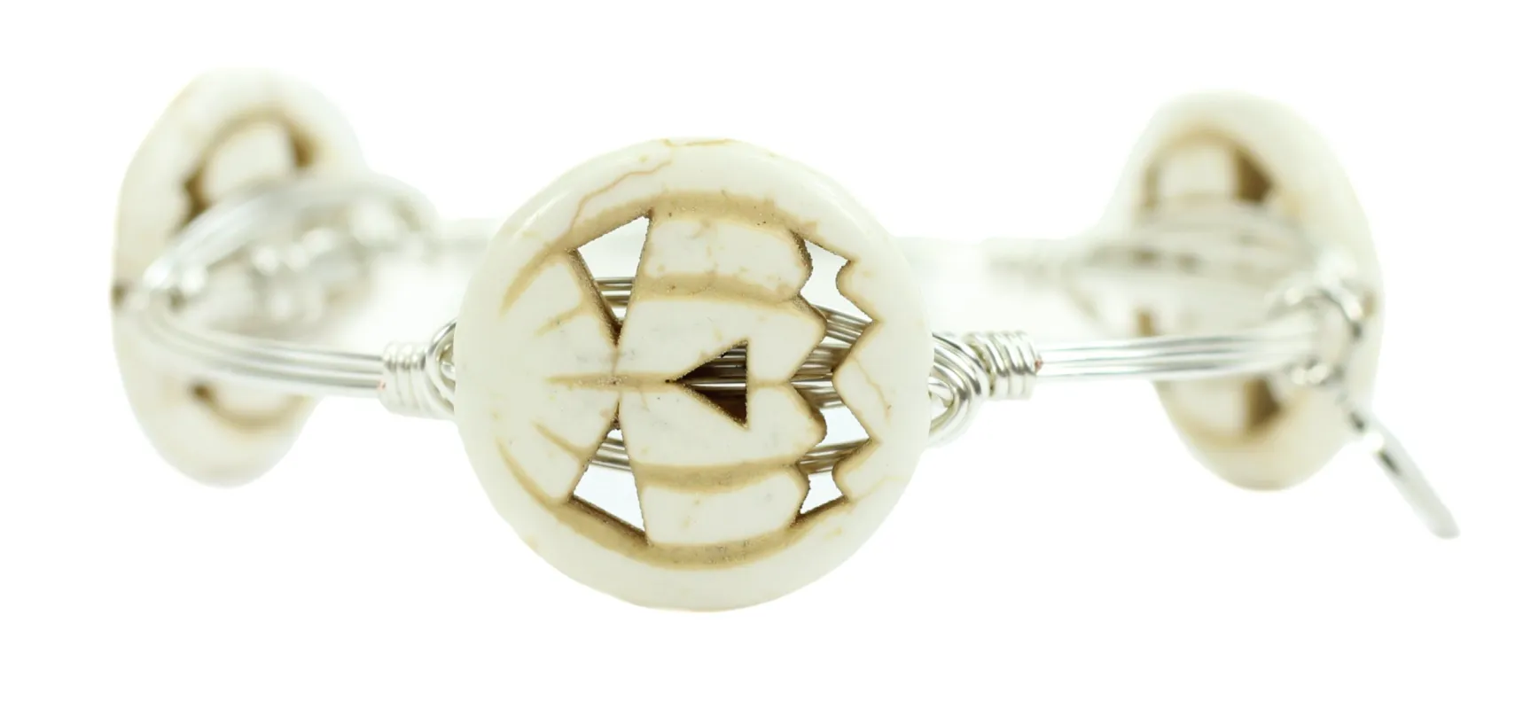 The White Pumpkin Bangle Bracelet - Silver sold by Bourbon and Bowties