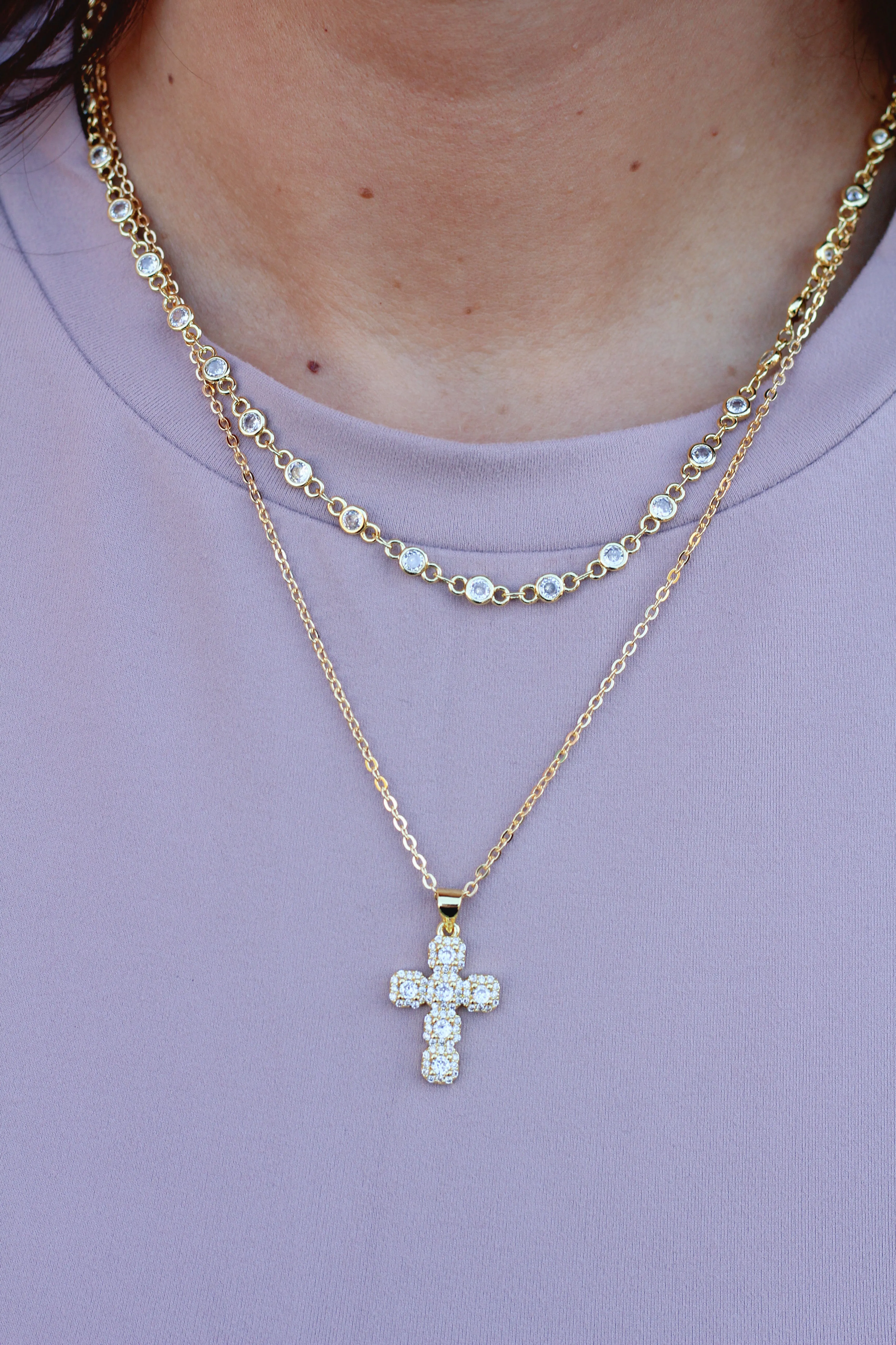 The Pave Cross Necklace sold by Bourbon and Bowties product image thumbnail 2