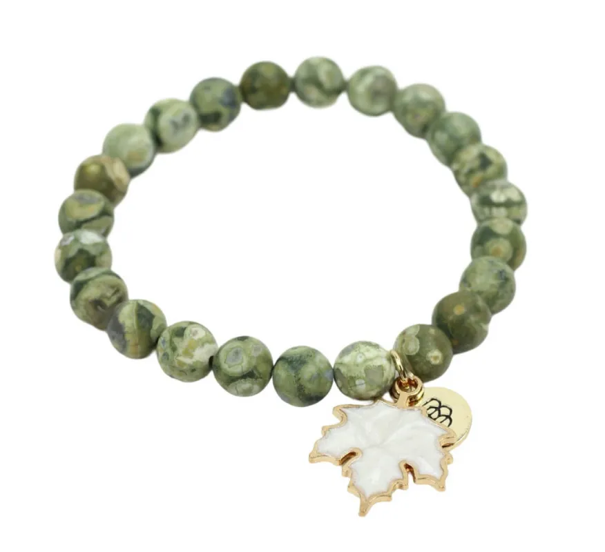 Stacker Stretch Bracelet - Moss Green w/charm sold by Bourbon and Bowties