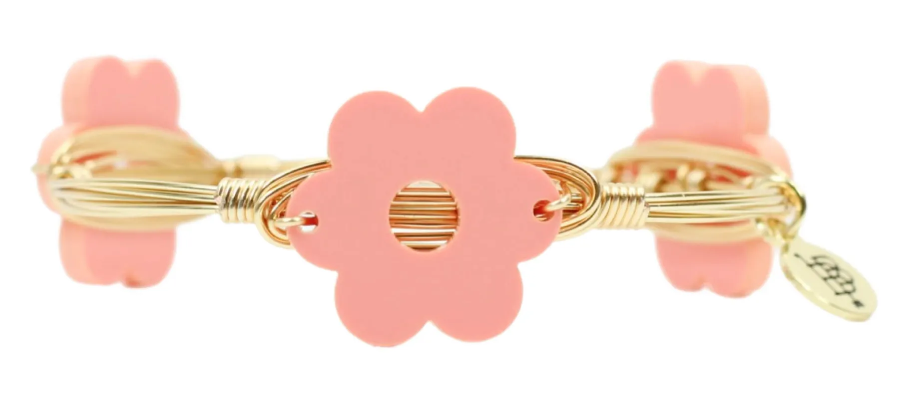 The Flower Bangle Bracelet - Coral sold by Bourbon and Bowties