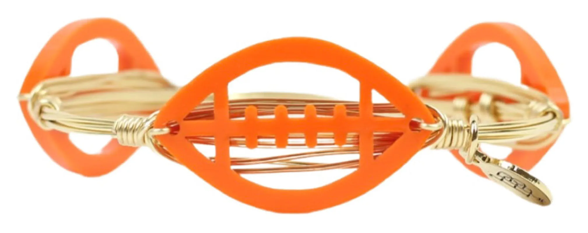 The Acrylic Football Bangle Bracelet - Orange sold by Bourbon and Bowties