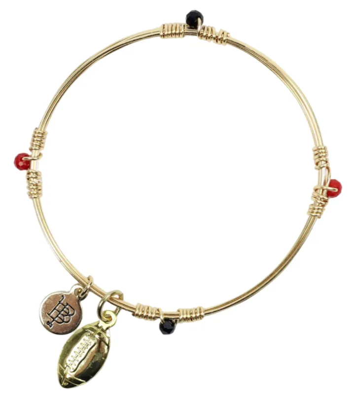 The Gameday Bangle - Red + Black sold by Bourbon and Bowties