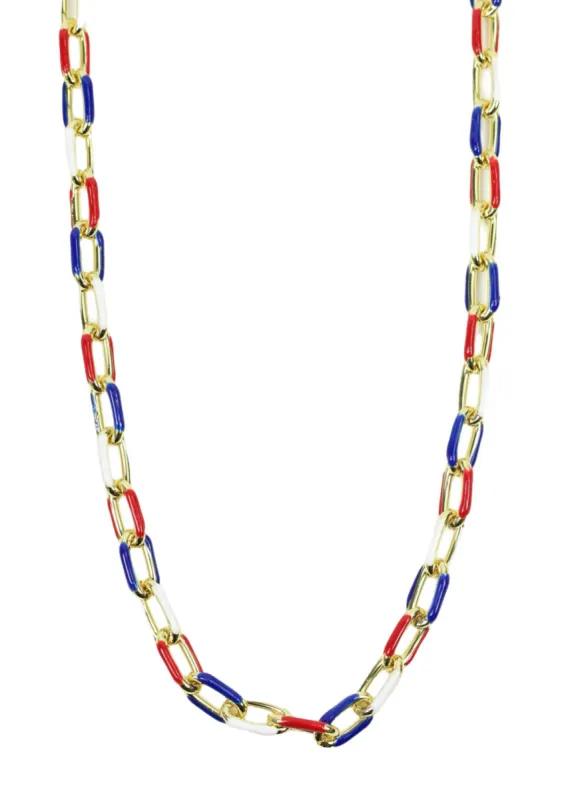 The Lennox Necklace - Red, White & Blue sold by Bourbon and Bowties