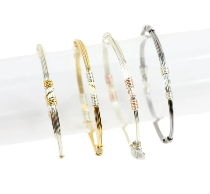 Mixed Metal Bangle Stacker sold by Bourbon and Bowties