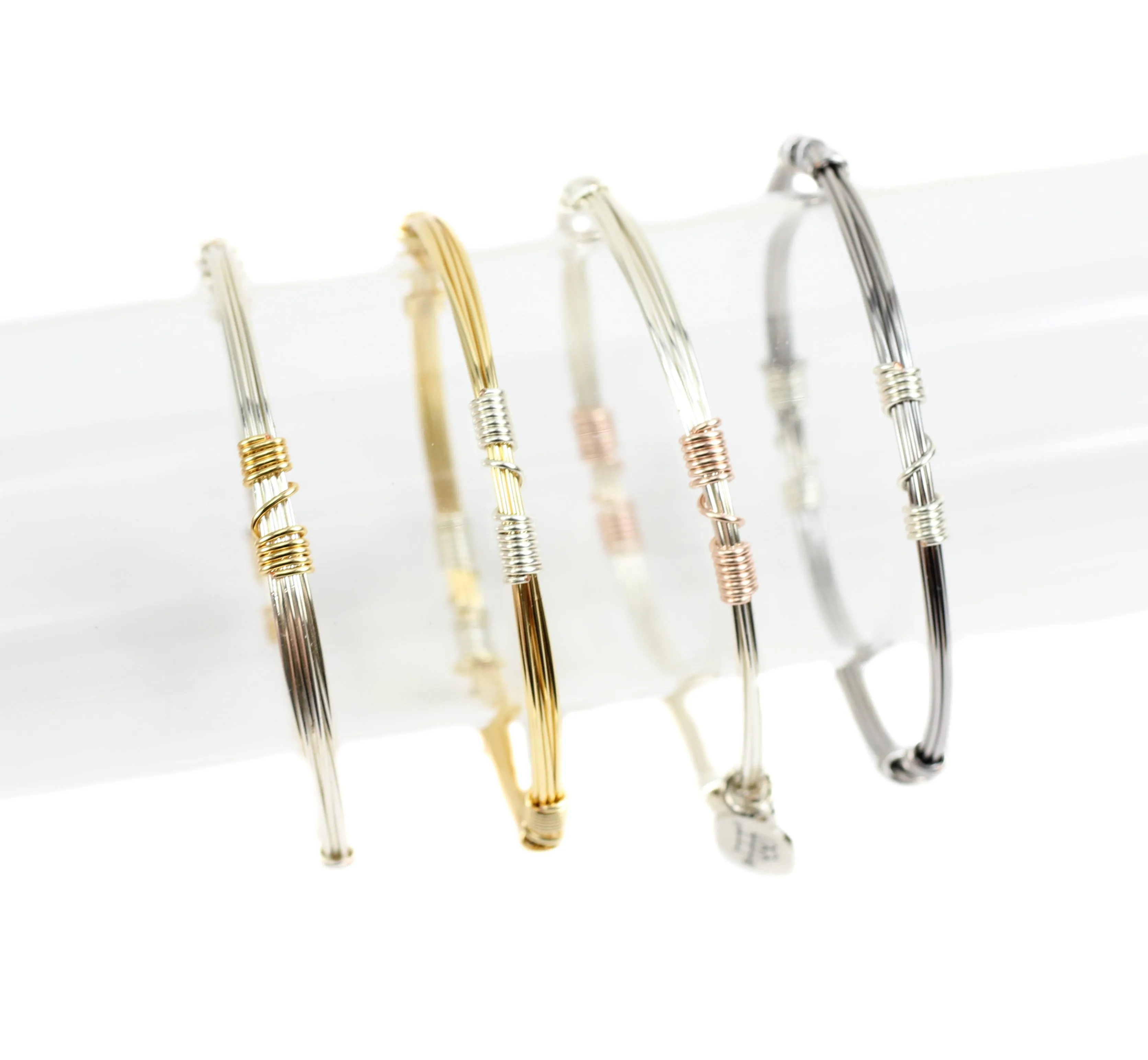 Mixed Metal Bangle Stacker sold by Bourbon and Bowties
