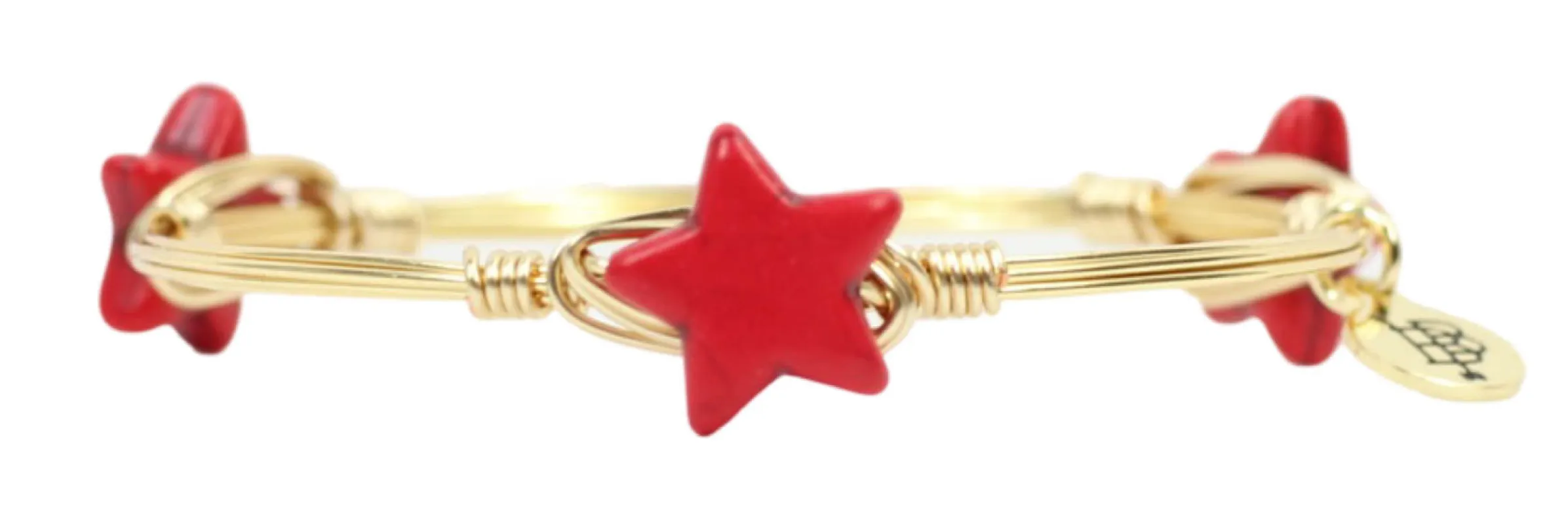 The Mini Star Bangle Bracelet - Red sold by Bourbon and Bowties