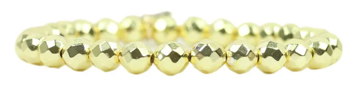 Stacker Stretch Bracelet - Gold Faceted sold by Bourbon and Bowties