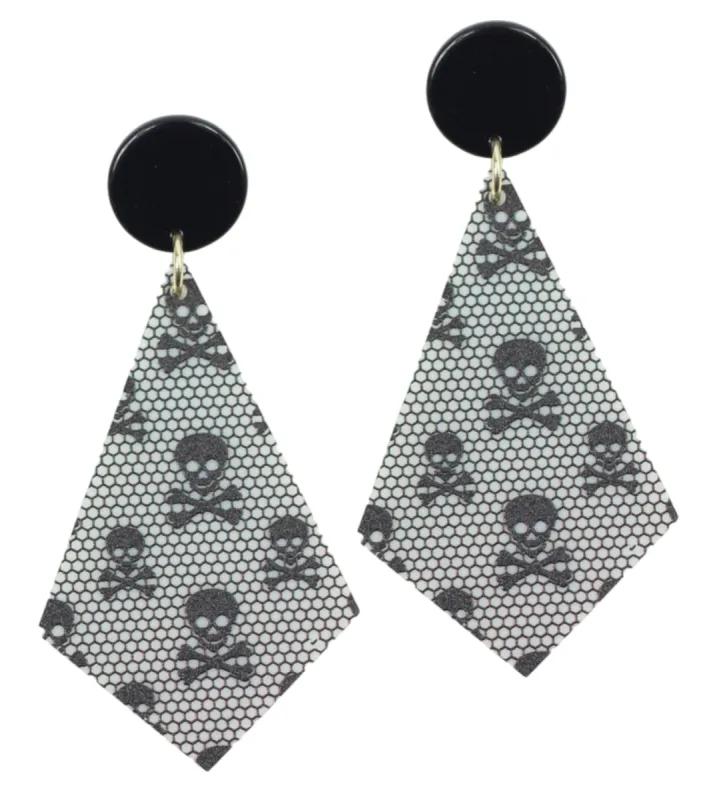 Black Tie Skull Earring sold by Bourbon and Bowties