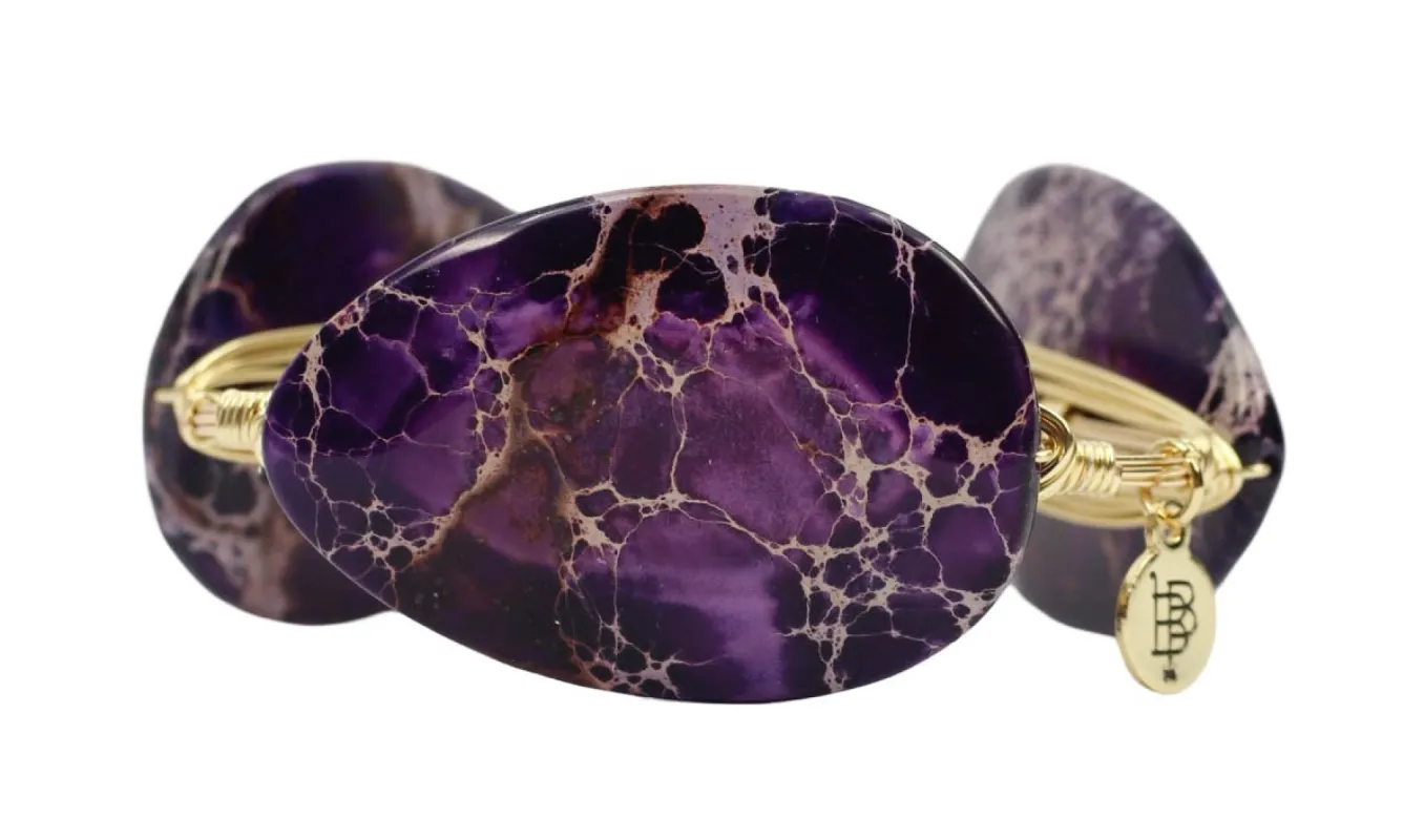 Purple Stone Bangle Bracelet sold by Bourbon and Bowties
