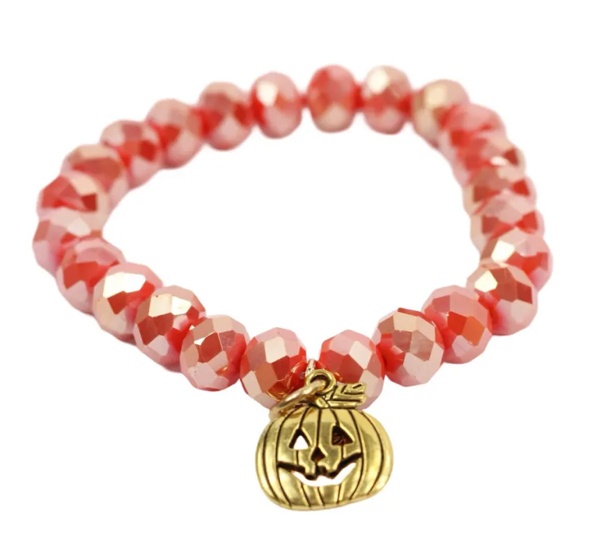 Stacker Stretch Bracelet - Sparkle Orange w/charm sold by Bourbon and Bowties