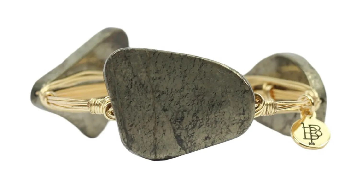 Pyrite Bangle Bracelet sold by Bourbon and Bowties