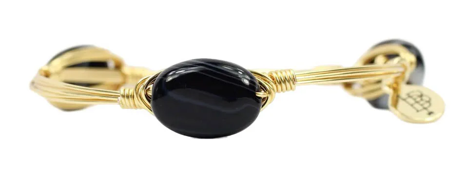 Black Stripe Bangle Bracelet sold by Bourbon and Bowties