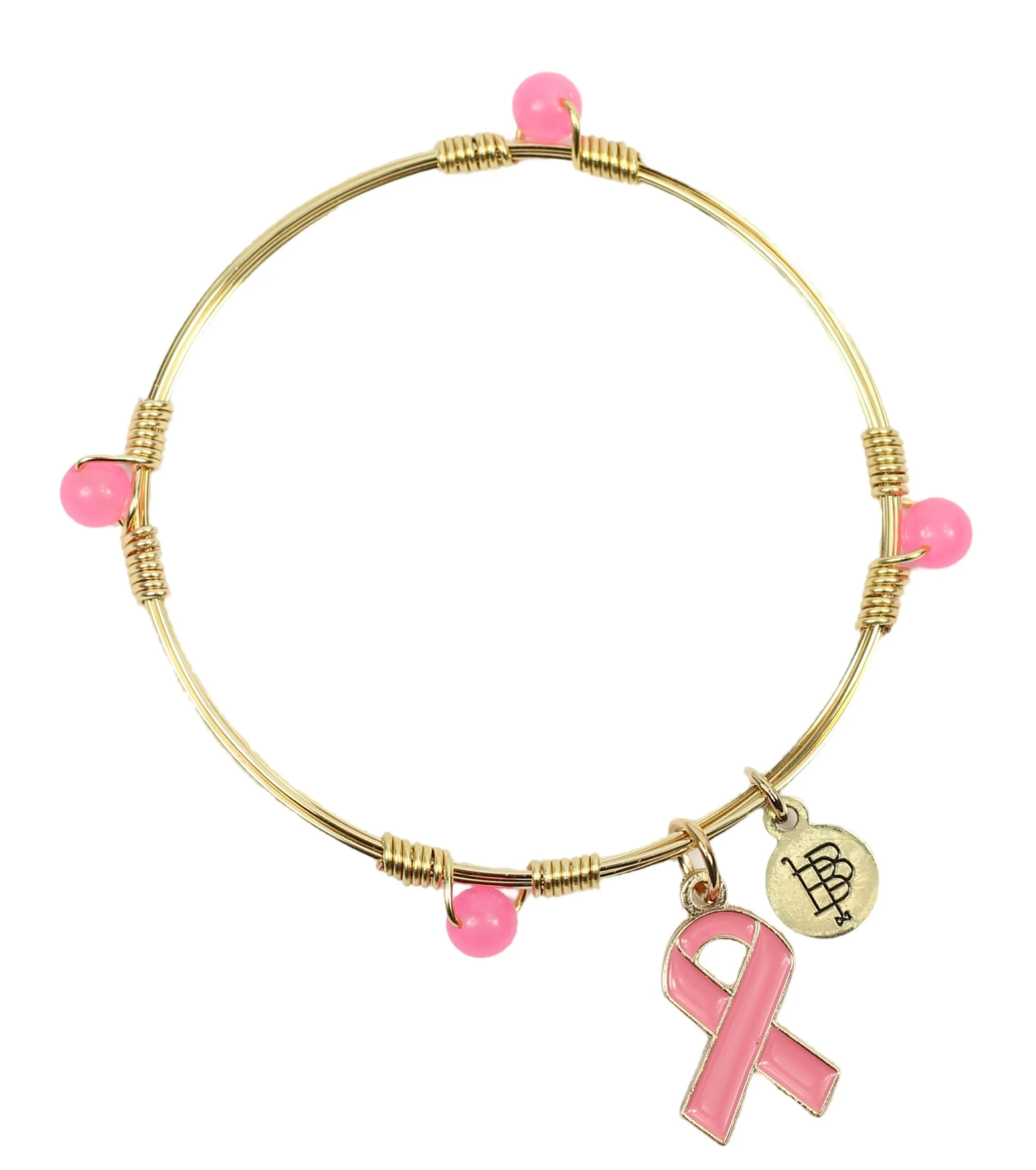 Awareness Ribbon Bangle Stacker - Breast Cancer sold by Bourbon and Bowties