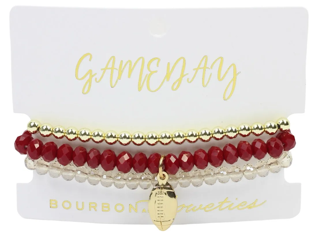Gameday Stretchy Stack - Garnet + Gold sold by Bourbon and Bowties