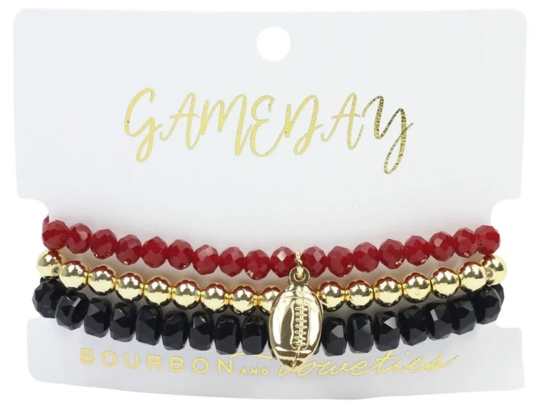 Gameday Stretchy Stack - Black + Garnet sold by Bourbon and Bowties