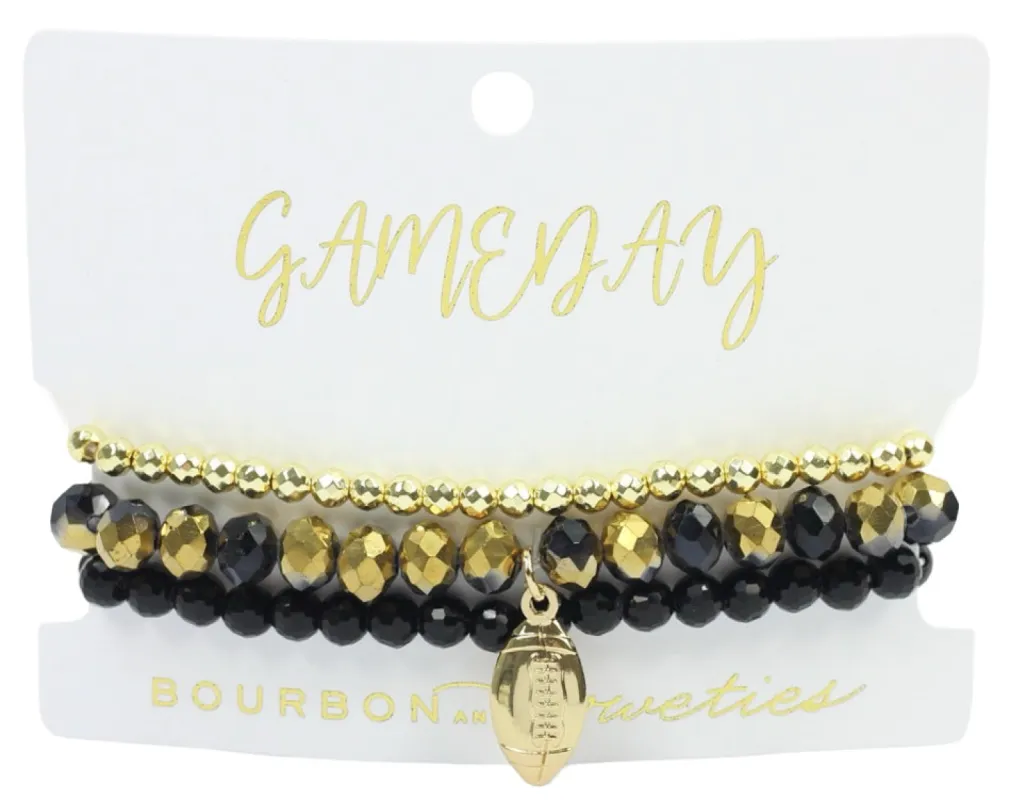 Gameday Stretchy Stack - Black + Gold sold by Bourbon and Bowties