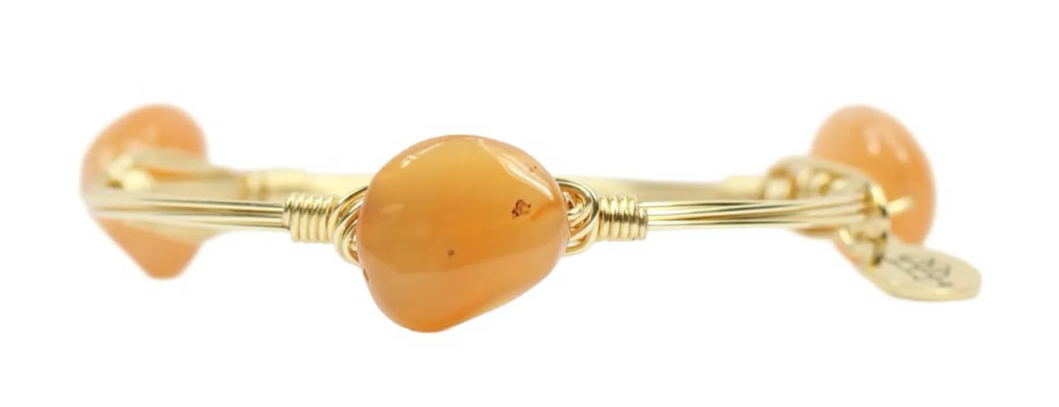 Orange Stone Bangle Bracelet sold by Bourbon and Bowties